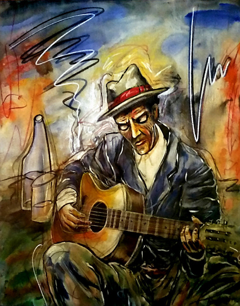 BLUESMAN  80 x 100cm   Aniz Tadeu