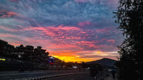 Golden hour sky seen from kalanki kathmandu nepal