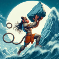 Hanuman Lifting the Mountain