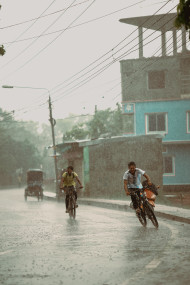 let's ride in the rain.